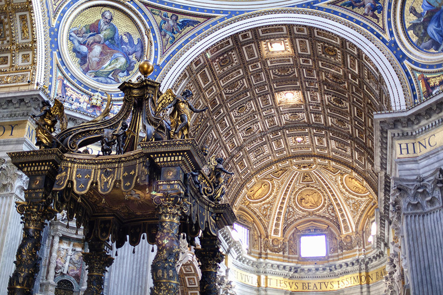 Architecture interior Saint Peter's Basilica Vatican 