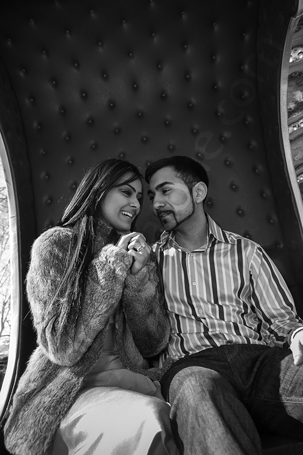 The joy and happiness of a couple engaged to be married