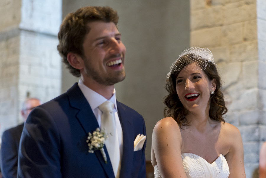 Smiling together in Church Castello di Spaltenna