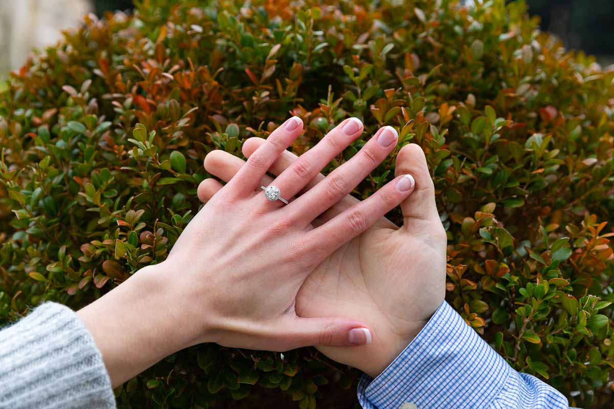 Engagement ring closeup photo