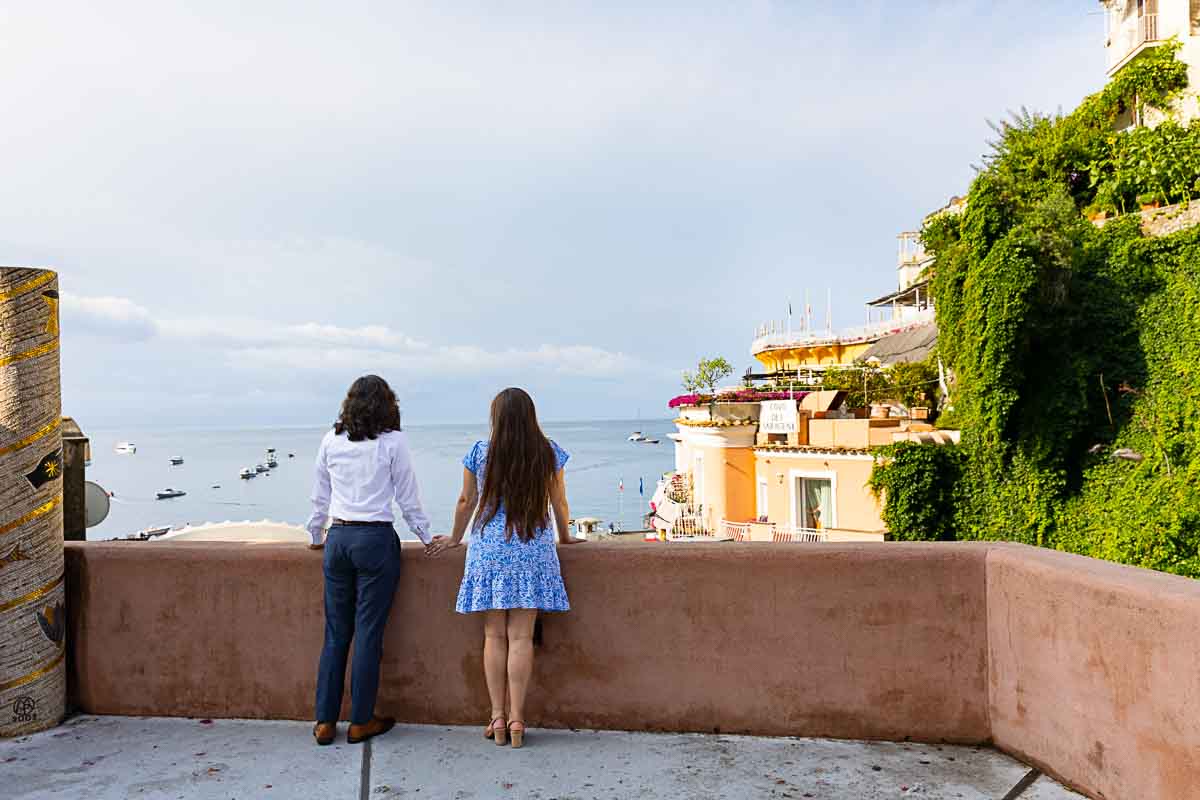 Couple admiring the view during a photography session 