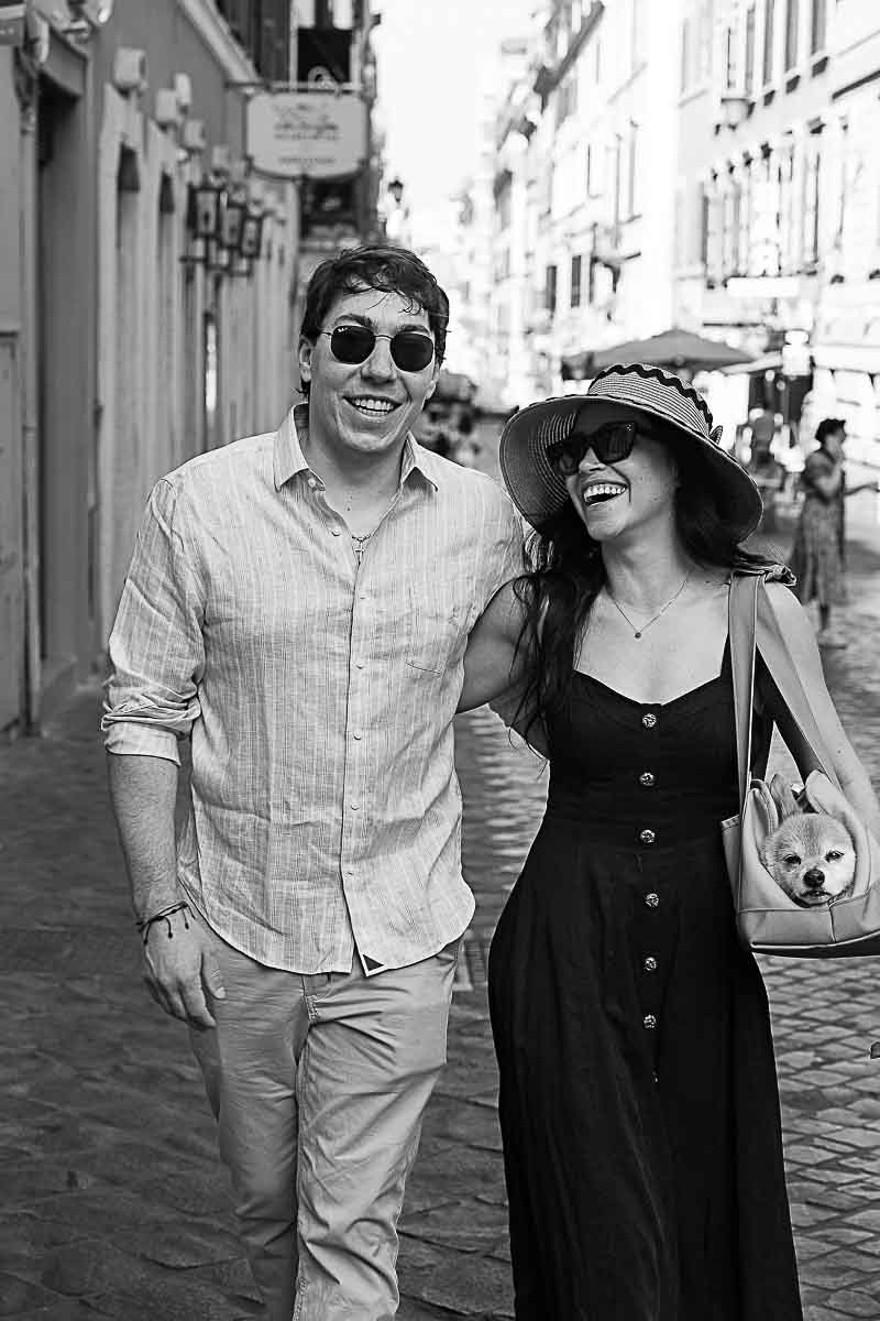 Walking in Rome in black and white photography from the the alleyway streets