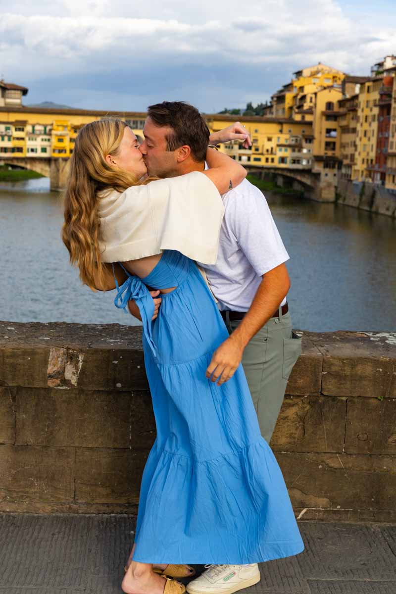 Just engaged in Florence while on a photoshoot in the old part of town 