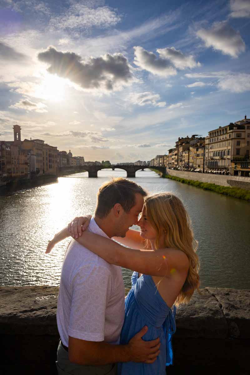 Professional photography session in Italy over the Arno river 
