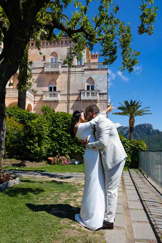 photo shoot session documenting the kiss after the ceremonial vow exchange 