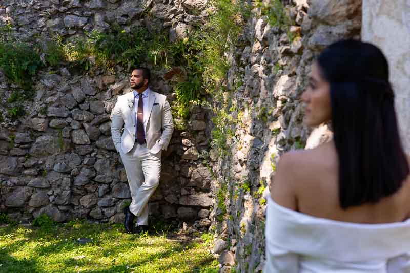 Professional photography session for married couples using depth of field techniques to put one in focus and the other out of focus 